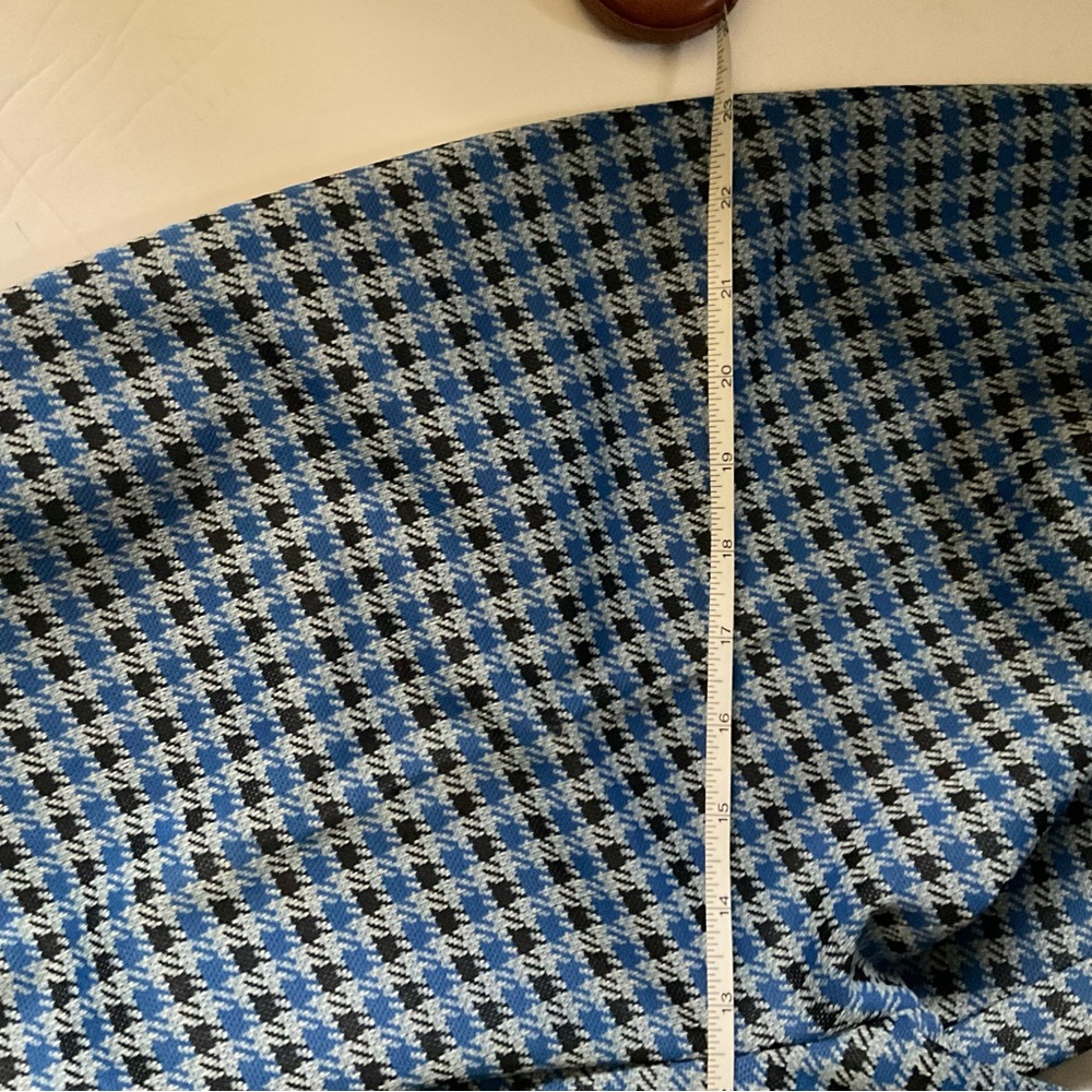 “VINTAGE” Eaton’s new old stock groovy blue checkered wide leg cuffed pants. - Picture 12 of 12